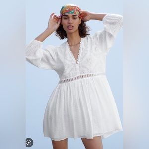 Zara White Flowy Dress